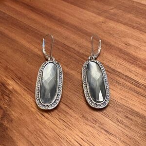Dana Buchman | Faceted Grey Crystal Drop | 2”